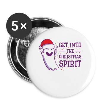 Christmas Cute Ghost Halloween Christmas Spirit - Buttons large 2.2''/56 mm (5-pack) - white - Front
