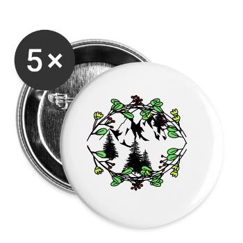 Mountains Nature Tyrol Spring Mountaineering Alps - Buttons large 2.2''/56 mm (5-pack) - white - Front
