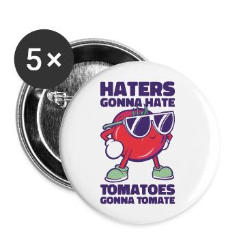 Tomato Gardening Lover Lustiger Gärtner - Buttons groß 56 mm (5er Pack) - Weiß - Vorne