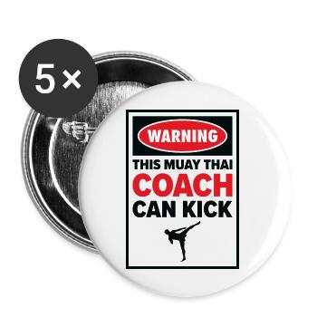Muay Thai Coach Kickboxing Instructor Martial Arts - Buttons large 2.2''/56 mm (5-pack) - white - Front