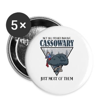 Not all stories involve Cassowary - Buttons groß 56 mm (5er Pack) - Weiß - Vorne