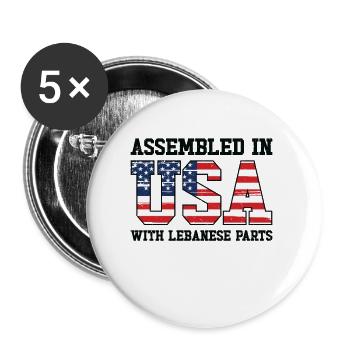 Born Lebanese Lebanon American USA Citizenship - Buttons large 2.2''/56 mm (5-pack) - white - Front