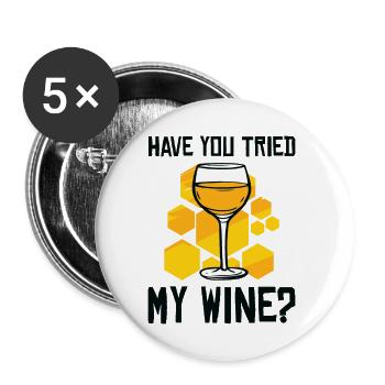 Honey Wine Mead Bee Home Brewer Viking - Buttons large 2.2''/56 mm (5-pack) - white - Front