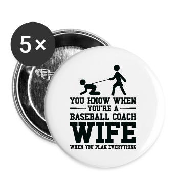 Baseball Coach Wife Professional Mom Instructor - Buttons large 2.2''/56 mm (5-pack) - white - Front