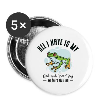 Rainette aux yeux rouges Mignon - Lot de 5 grands badges (56 mm) - blanc - Devant