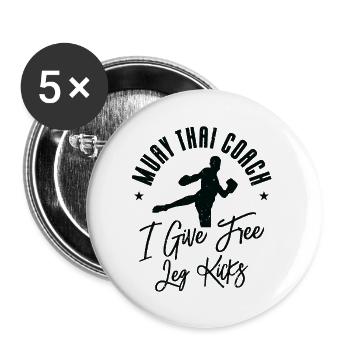 Muay Thai Coach Kickboxing Instructor Martial Arts - Buttons large 2.2''/56 mm (5-pack) - white - Front