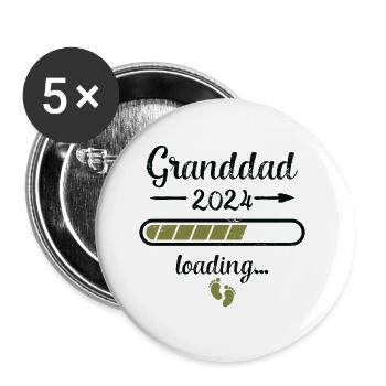 Grand-père 2024 Store Grossesse Grand-père - Lot de 5 grands badges (56 mm) - blanc - Devant
