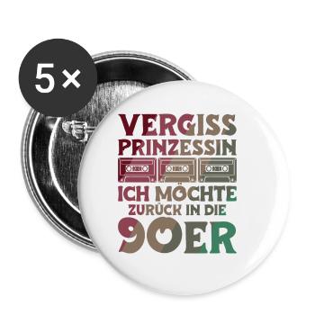 Ich möchte zurück in die 90er - Buttons groß 56 mm (5er Pack) - Weiß - Vorne