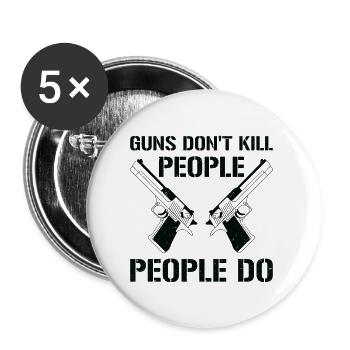 Guns Pistol Lover Gun Owner Shooting - Buttons large 2.2''/56 mm (5-pack) - white - Front