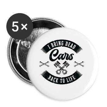 Automechaniker Auto-Motor-Reparatur - Buttons groß 56 mm (5er Pack) - Weiß - Vorne