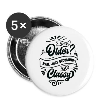 Stilvolle Großeltern Vintage Typografie Klassisch - Buttons groß 56 mm (5er Pack) - Weiß - Vorne
