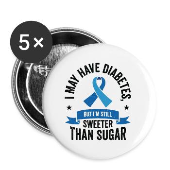 Diabetic Pancreas Diabetes Awareness - Buttons large 2.2''/56 mm (5-pack) - white - Front