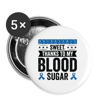 Diabetic Pancreas Diabetes Awareness - Buttons large 2.2''/56 mm (5-pack) - white - Front