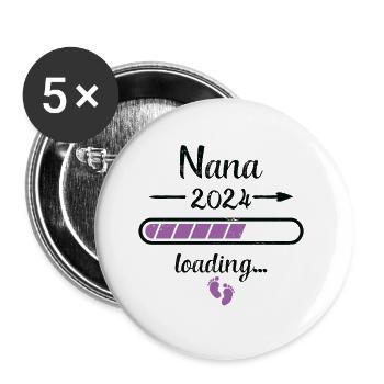 Nana 2024 Loading Schwangerschaft Großmutter - Buttons groß 56 mm (5er Pack) - Weiß - Vorne