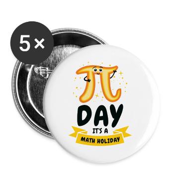 Pi Day Math Holiday Pi Symbol Number - Lot de 5 grands badges (56 mm) - blanc - Devant