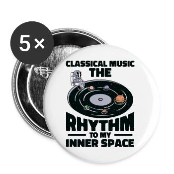 Astronaute de l’espace Astronomie classique - Lot de 5 grands badges (56 mm) - blanc - Devant
