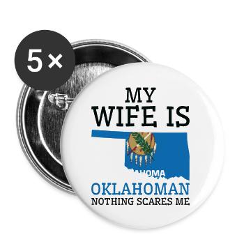 Nichts macht mir Angst Oklahoman Frau Oklahoma - Buttons groß 56 mm (5er Pack) - Weiß - Vorne