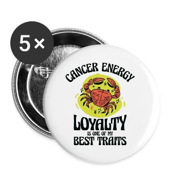Cancer Energy Astrological Crab Zodiac Art - Buttons large 2.2''/56 mm (5-pack) - white - Front