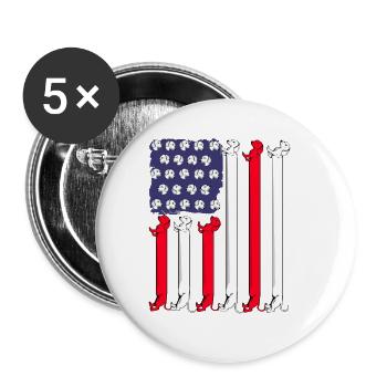 Dachshund Dog Gift 4th Of July Dachshund - Buttons large 2.2''/56 mm (5-pack) - white - Front