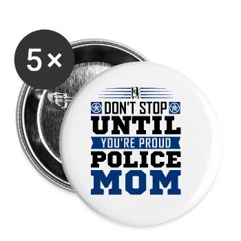 Polizei Polizist Polizeibeamte - Buttons groß 56 mm (5er Pack) - Weiß - Vorne