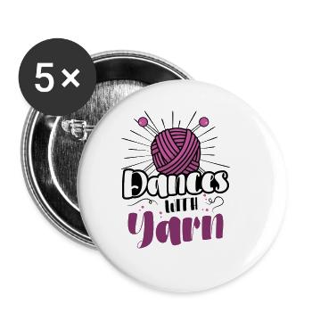 Dances with yarn - Buttons groß 56 mm (5er Pack) - Weiß - Vorne