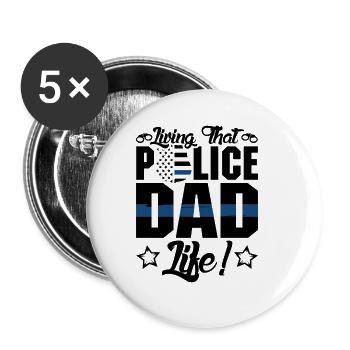 Polizei Polizist Polizeibeamte - Buttons groß 56 mm (5er Pack) - Weiß - Vorne