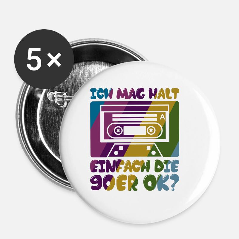 Ich mag halt einfach die 90er ok - Buttons groß 56 mm (5er Pack) - Weiß