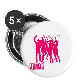Hoch die Hände Schlager Wochenende - Buttons groß 56 mm (5er Pack) - Weiß - Vorne