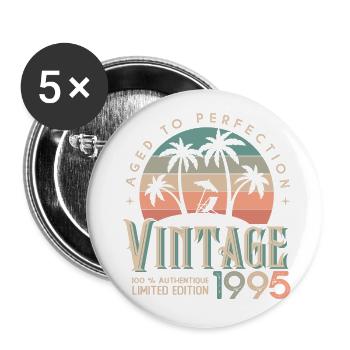 1995 Anniversary Gift Born 1995 - Buttons large 2.2''/56 mm (5-pack) - white - Front