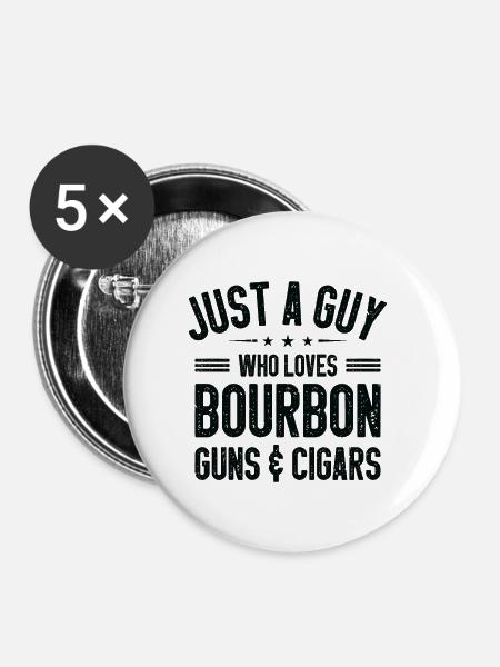 Zigarre Rauchen Zigarren Raucher - Buttons groß 56 mm (5er Pack) - Weiß