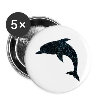 Niedlicher Delphin Cute Dolphin - Buttons large 2.2''/56 mm (5-pack) - white - Front