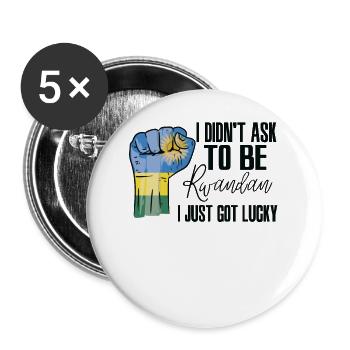Ruandischer Stolz Ruandische Flagge Gewachsene - Buttons groß 56 mm (5er Pack) - Weiß - Vorne