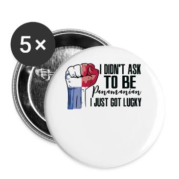 Panamanian Pride Panama Flag Grown Panamanian - Buttons large 2.2''/56 mm (5-pack) - white - Front