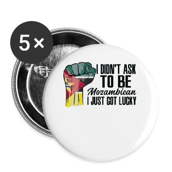 Mozambican Pride Mozambique Flag Grown Mozambican - Buttons large 2.2''/56 mm (5-pack) - white - Front