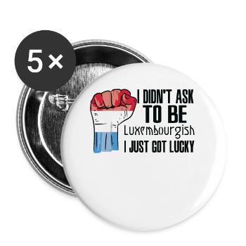Luxembourgish Pride Luxembourg Flag Grown - Buttons large 2.2''/56 mm (5-pack) - white - Front