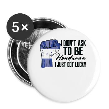 Honduran Pride Honduras Flag Grown Honduran Roots - Buttons large 2.2''/56 mm (5-pack) - white - Front