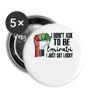 Emirati Pride Arab Emirates Flag Grown Emirati - Buttons large 2.2''/56 mm (5-pack) - white - Front