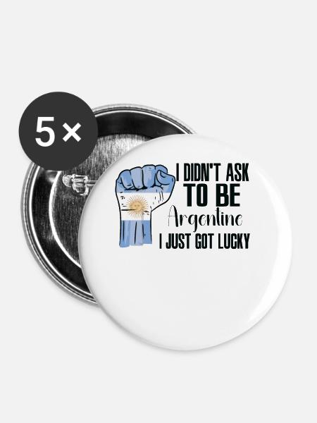 Argentinischer Stolz Argentinische Flagge - Buttons groß 56 mm (5er Pack) - Weiß