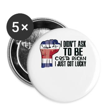Costa Rican Pride Costa Rica Flag Grown Costa - Buttons large 2.2''/56 mm (5-pack) - white - Front