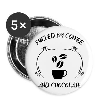 Coffee, espresso, coffee & chocolate - Buttons large 2.2''/56 mm (5-pack) - white - Front