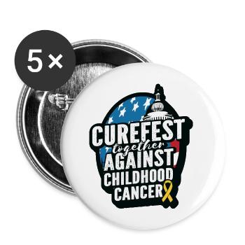 CureFest 2023 CureFest pour les patients atteints de cancer infantile - Lot de 5 grands badges (56 mm) - blanc - Devant