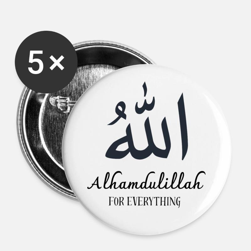 Alhamdulillah - Buttons large 2.2''/56 mm (5-pack) - white