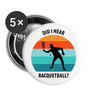 Racqueetball - Buttons large 2.2''/56 mm (5-pack) - white - Front