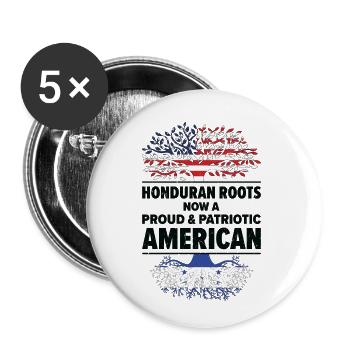 Honduran American Patriot USA Grown Honduras US - Buttons large 2.2''/56 mm (5-pack) - white - Front