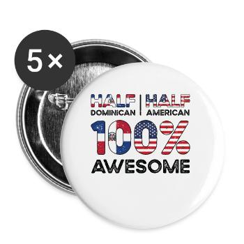 Dominikanische amerikanische Patriotin USA - Buttons groß 56 mm (5er Pack) - Weiß - Vorne