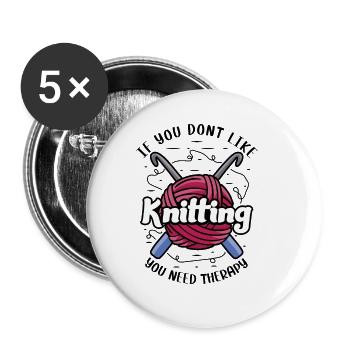 If you dont like Knitting - Buttons groß 56 mm (5er Pack) - Weiß - Vorne