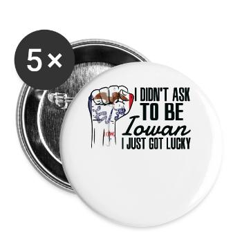 Iowan Amerikaner US-Patriot USA Gewachsen Iowa - Buttons groß 56 mm (5er Pack) - Weiß - Vorne