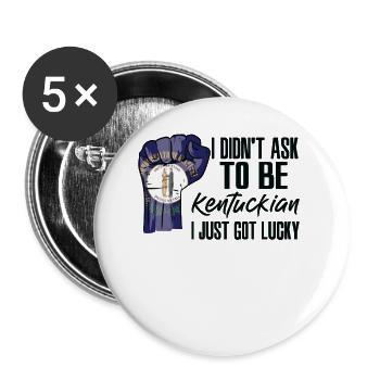 Kentuckianer Amerikaner US-Patriot USA Gewachsen - Buttons groß 56 mm (5er Pack) - Weiß - Vorne