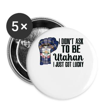 Utahan Amerikaner US-Patriot USA Gewachsen Utah - Buttons groß 56 mm (5er Pack) - Weiß - Vorne