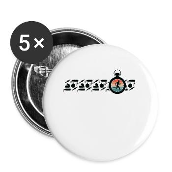 Leichtathletik Laufen Joggen Jog Run Laufen Sport - Buttons groß 56 mm (5er Pack) - Weiß - Vorne